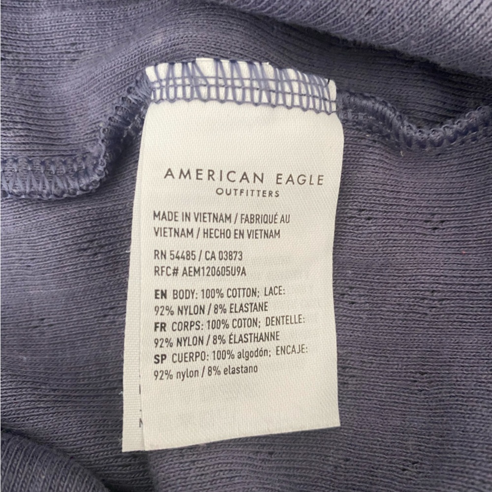 American Eagle Blue Floral Lace Trim Cami Top Size XS - Picture 5 of 12
